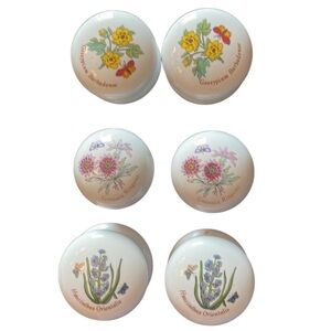 Vintage Portmeirion Botanic Garden 6 drawer pulls floral cabinet knobs flowers